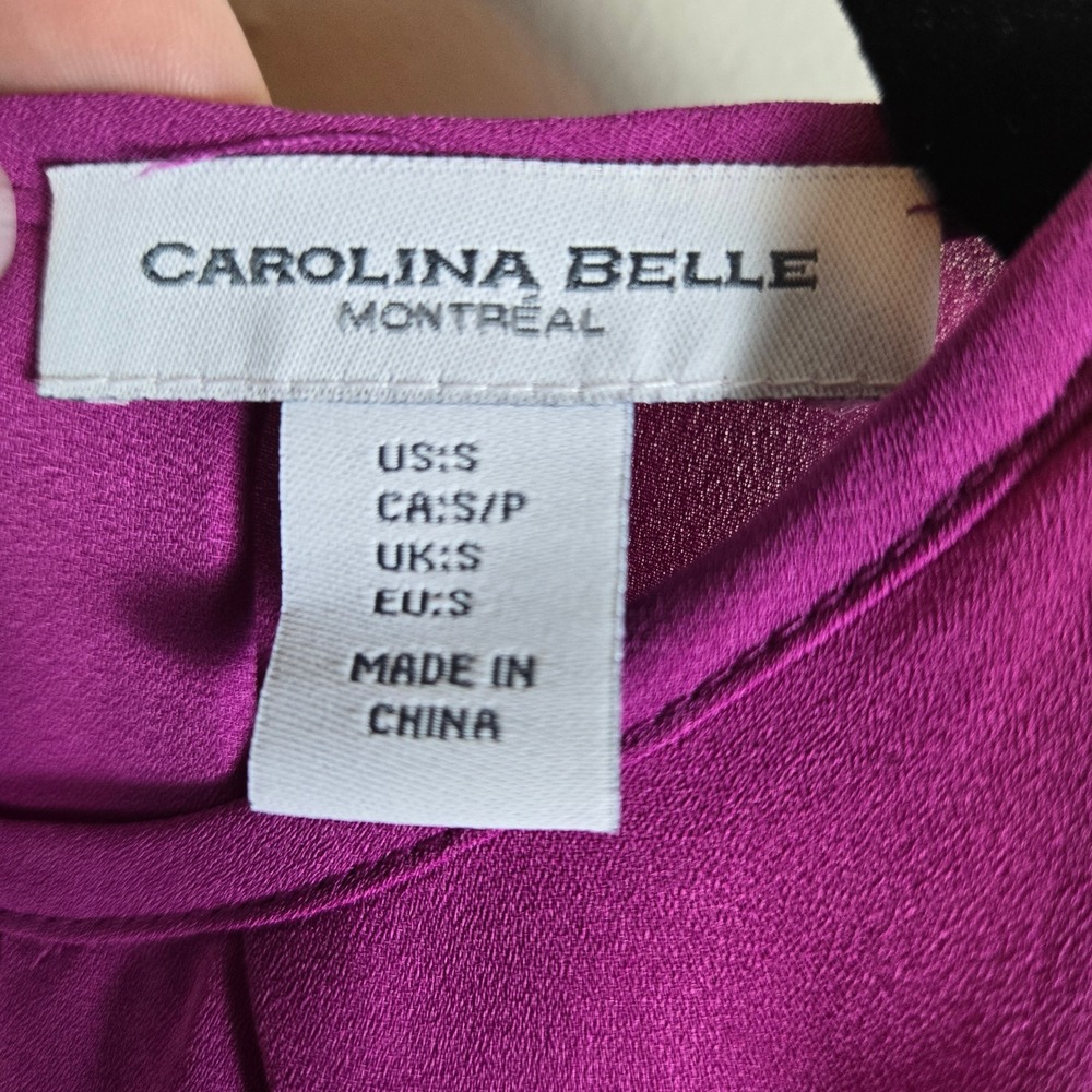Carolina Belle Montreal Women's Sleeveless Blouse Fuchsia Small Workwear Office - Picture 2 of 9